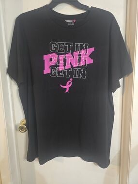 Black Short Sleeve 'Get In' Graphic Tee - Pink Accent